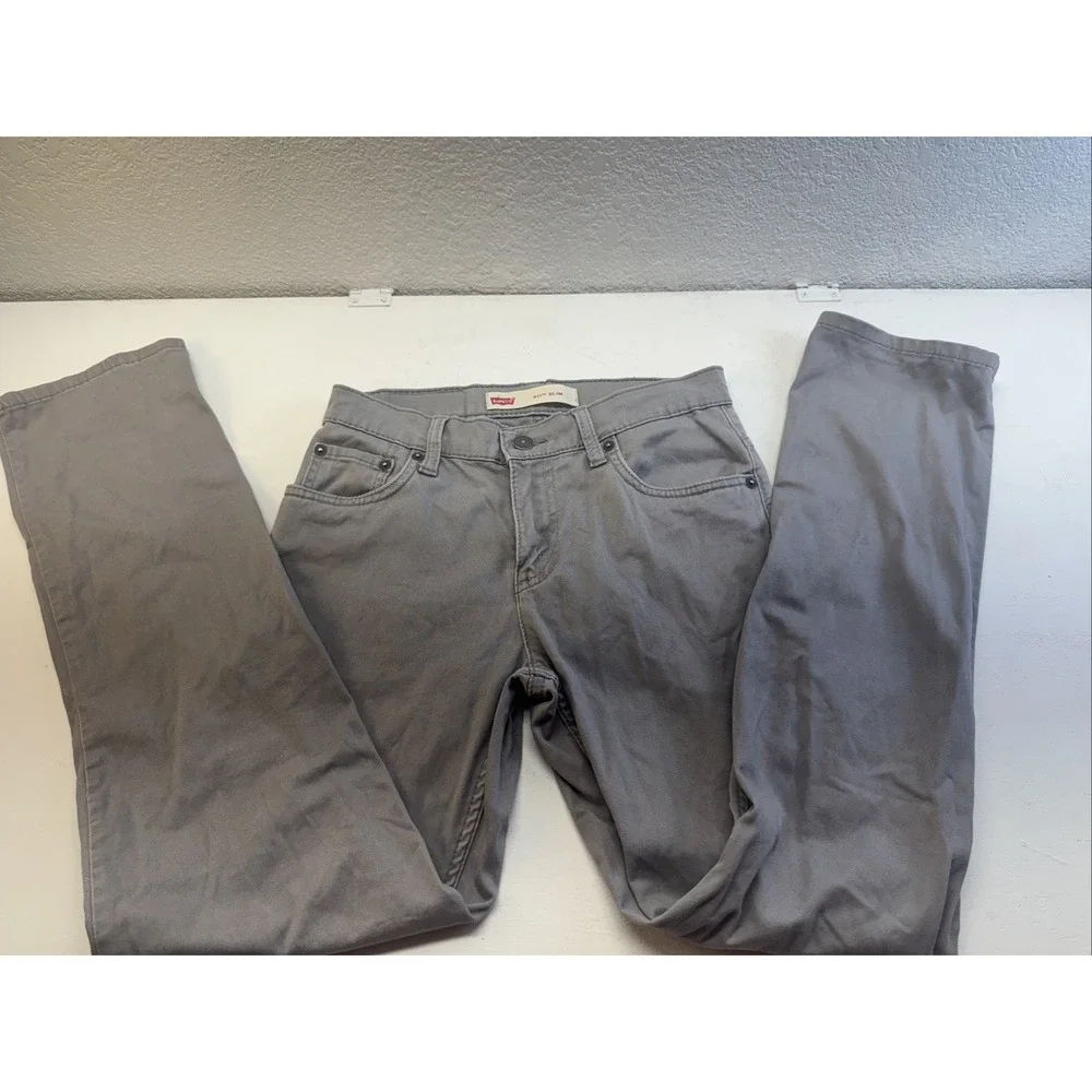 Levis 511 Slim Boys Gray Jeans Size 14 27x27 Slim Fit Casual Denim